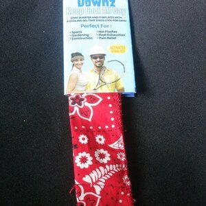 Cool Scarf Red Bandana Headband Necktie Wrist Reuseable Migraines Hot Flashes